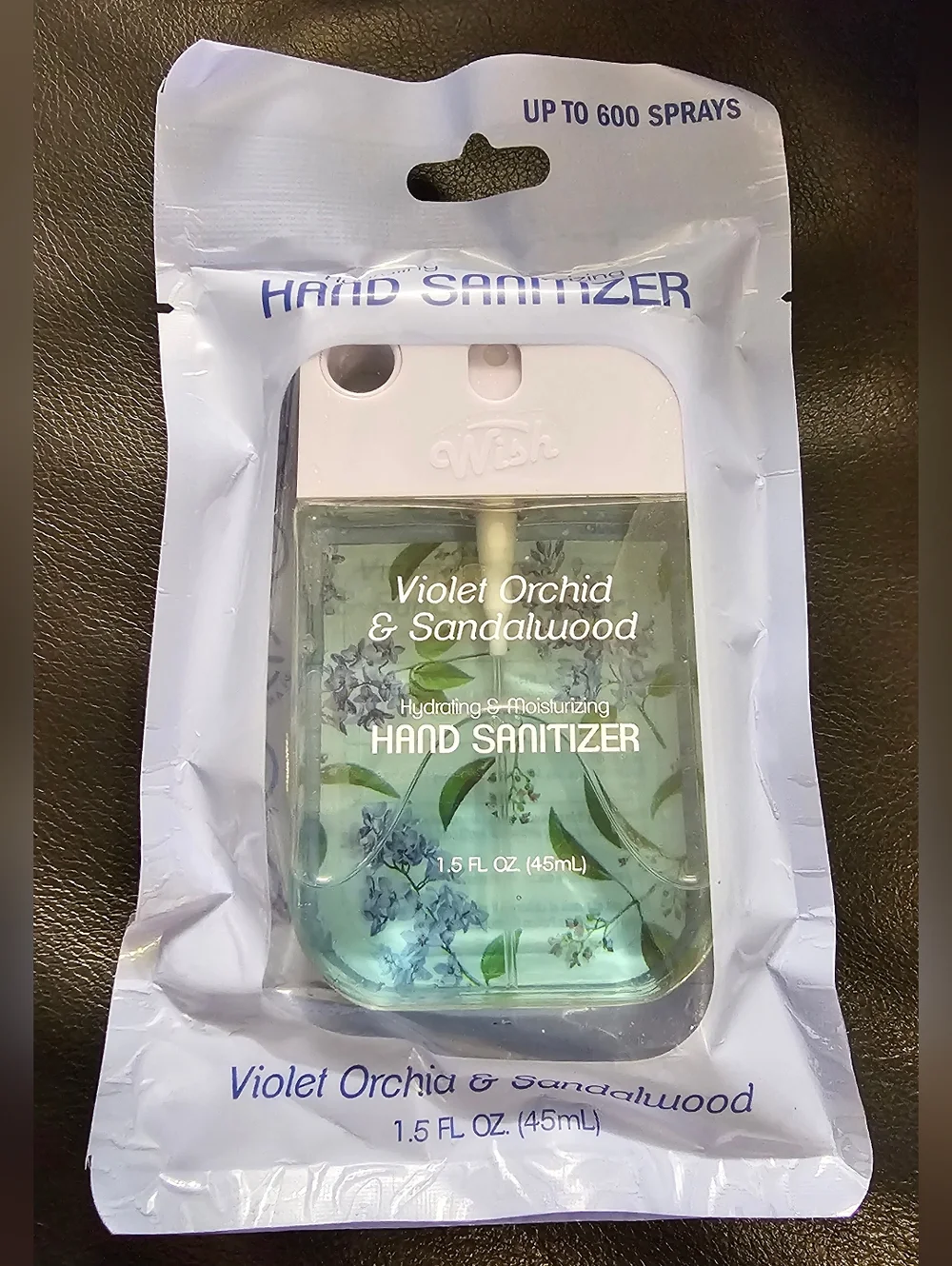 Wish Hand Sanitizer Spray Violet Orchid & Sandalwood Full Size 1.5oz New Sealed - Picture 2 of 4